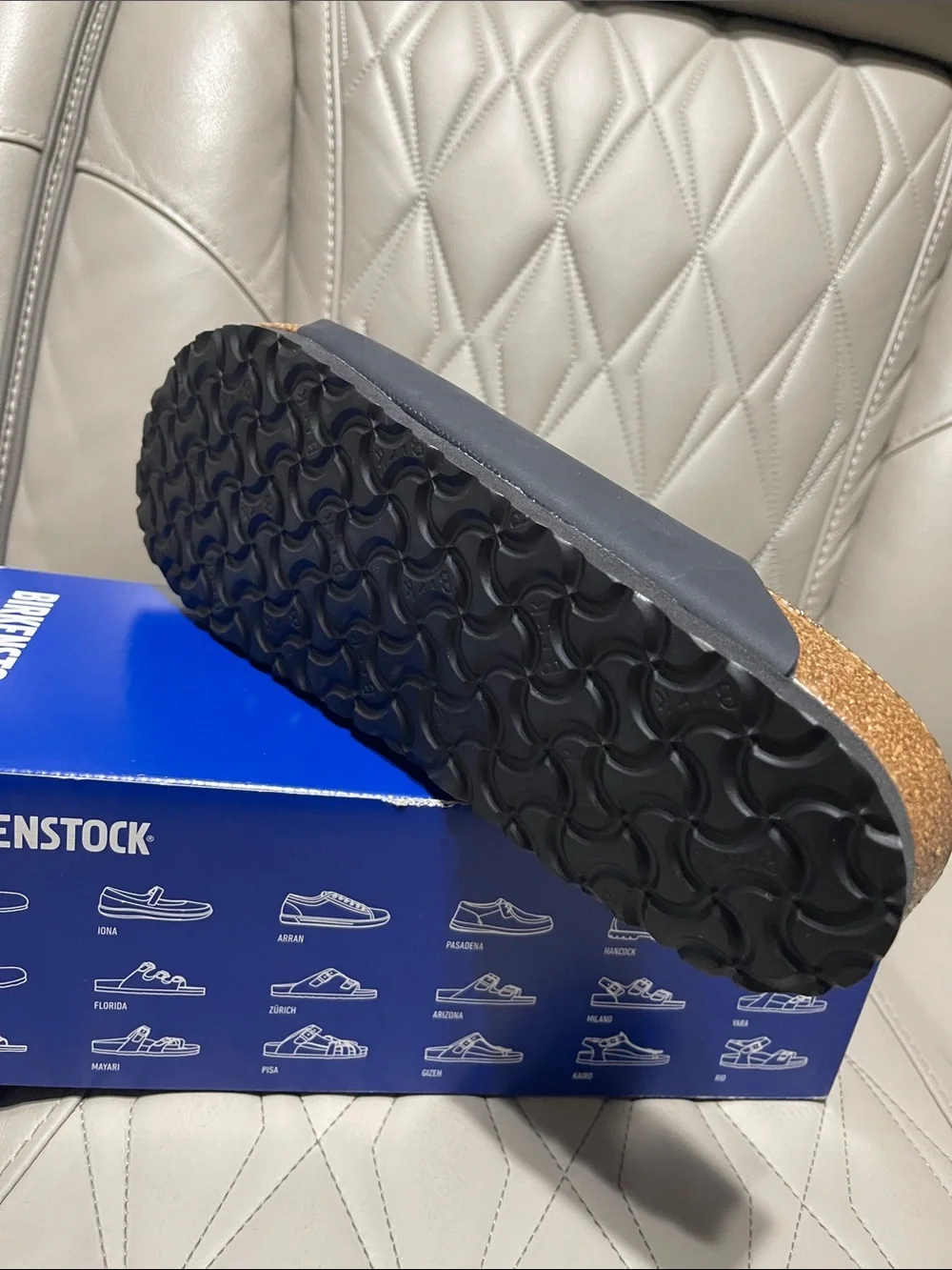 Birkenstock Arizona Soft Footbed  Two-Strap Sandal in Black and Cork